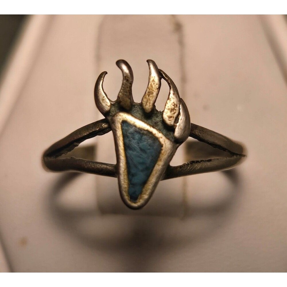 Bear claw vintage sterling silver ring sz 6
